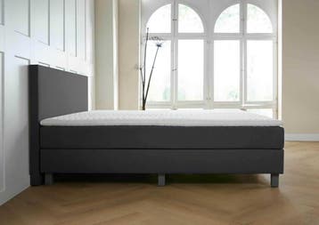 ACTIE! Boxspring Turijn 140 200 Antraciet, Verzenden, Nieuw, 140 cm, Twijfelaar