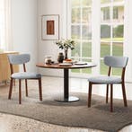 2dekans | Coast Set van 2 Eetkamerstoelen Grijs/Walnoot -, Ophalen of Verzenden, Zo goed als nieuw