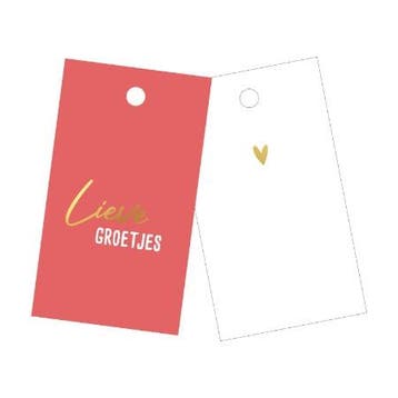 3x Cadeaulabel Lieve groetjes (Per 3 stuks, Cadeaulabels), Ophalen of Verzenden, Nieuw