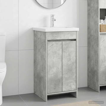 vidaXL Badkamermeubel met Wasbak Betongrijs 42 x 40 x 84,5, Verzenden, Nieuw