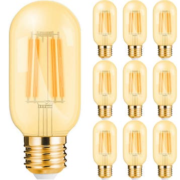 Voordeelpak 10x LED Lamp E27 Buis Filament - Brinton - Amber, Ophalen of Verzenden, Nieuw, E27 (groot), Led-lamp