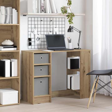 vidaXL Bureau Artisan Eiken 100 x 40 x 75 cm Bewerkt hout, Huis en Inrichting, Verzenden, Nieuw