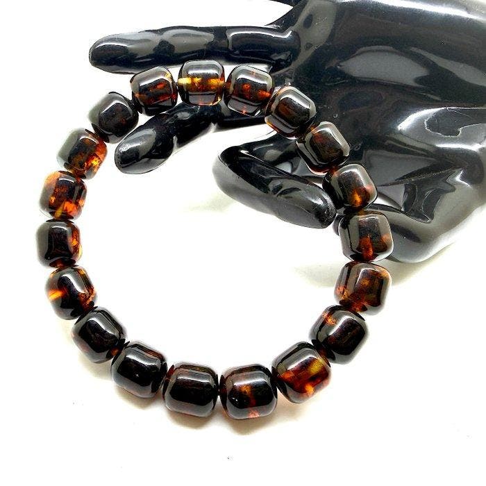 Armband Baltisch barnsteen sanduk doos kralen, 18,7 g -, Antiek en Kunst, Curiosa en Brocante