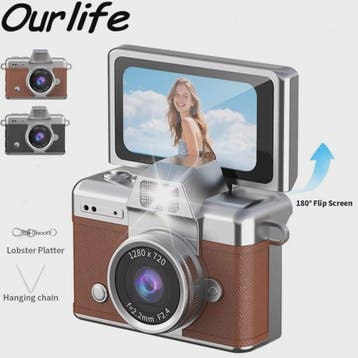 Ourlife Mini Retro Digitale Camera met 1.47 Inch Flip Screen, Verzenden, Nieuw