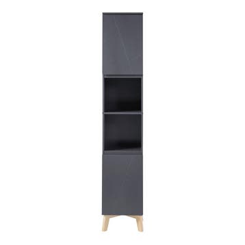 Badkamerkast Overath kolomkast 160x30x30 cm grijs en houtkle, Verzenden, Nieuw