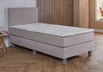 ACTIE! 1-Persoons boxspring Pamplona 90 200 Beige, 90 cm, Eenpersoons, Verzenden, Beige