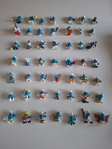 Schleich en Peyo - Speelgoed 50 Unieke verzameling Smurfen (, Antiek en Kunst