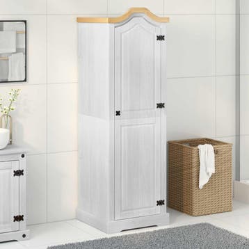 vidaXL Kasten Wit 55 x 52 x 170 cm Massief grenenhout, Huis en Inrichting, Verzenden, Nieuw