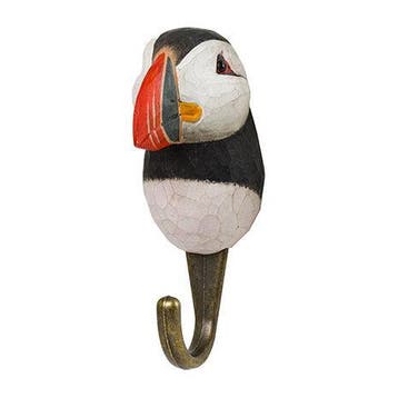 Kapstokhaak hout wandhaak kapstok wildlife garden Puffin, Huis en Inrichting, Nieuw