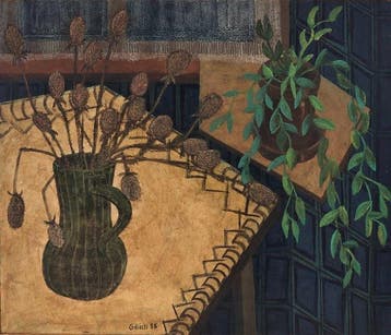 Walter Gillich (1920-2000) - 2 Tische mit Pflanzen, Antiek en Kunst