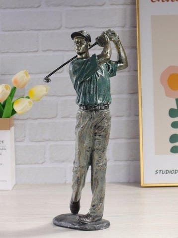 sculptuur, Bronze Style Golf Swing Sculpture – Modern Resin