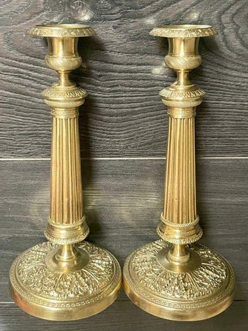 Kaarsenhouder - Verguld brons - Style Empire