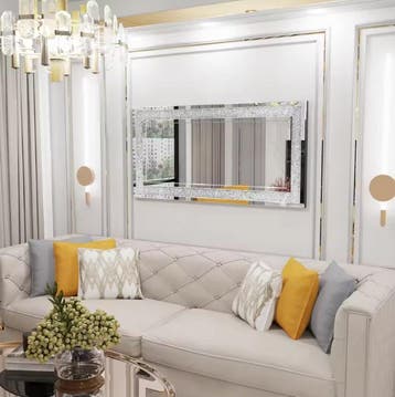 Glamour Wandspiegel met Kristallen Rand voor Interieur, Verzenden, Nieuw