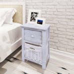 vidaXL Nachtkastje hout wit, Huis en Inrichting, Slaapkamer | Nachtkastjes, Minder dan 45 cm, Verzenden, Nieuw, Minder dan 55 cm