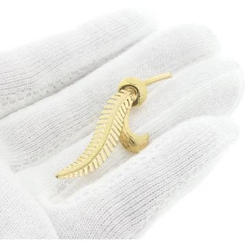 Gouden veer broche, Ophalen of Verzenden, Gebruikt, Goud, Goud