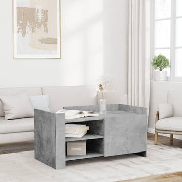 vidaXL Salontafel 100x50x50 cm bewerkt hout betongrijs, 100 tot 150 cm, Verzenden, Nieuw, 50 tot 100 cm