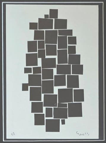 Siep Van Den Berg (1913-1998) - geometrische compositie in, Antiek en Kunst