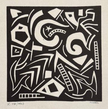 Otto Nebel (1892-1973) - Composition L.580 from La Lune en, Antiek en Kunst