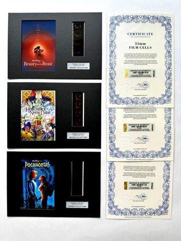 Disney Classics – Rare Set of 3 Mounted 35mm Film Cells –, Nieuw