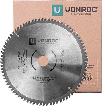 2dekans | VONROC Zaagblad – Ø254MM – 80 tanden – voor hout –, Ophalen of Verzenden, Zo goed als nieuw, VONROC