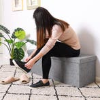 Opvouwbare Zitbank met opbergruimte en deksel 80cm Lichtg..., Huis en Inrichting, Verzenden