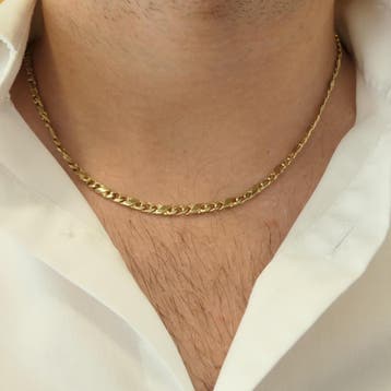 8 karaat Figaro/gourmet schakelketting, Ophalen of Verzenden, Gebruikt, Goud, Goud