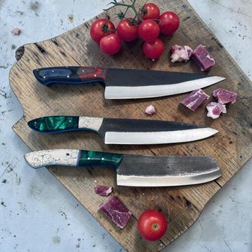 Set of THREE, Hand-Forged with Old Steel, Japanese Style