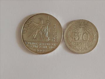 Duitsland 10 mark uit 2000 + Mexico 1 centavo uit 1944, 2, Postzegels en Munten, Munten | Europa | Niet-Euromunten