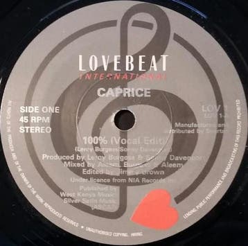 Single vinyl / 7 inch - Caprice - 100%, Verzenden, Nieuw in verpakking, 7 inch, R&B en Soul