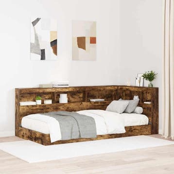 vidaXL Opberghoofdbord Gerookt eiken Bewerkt hout, Verzenden, Nieuw, Bruin, Hout