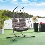 Dubbele hangstoel Skense met standaard grijs 198x156x98 cm [, Verzenden, Nieuw