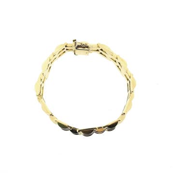 Gouden tankschakel armband, Ophalen of Verzenden, Gebruikt, Goud, Goud