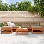 vidaXL Tuin loungeset 7 pcs Wasbruin Massief grenenhout, Verzenden, Nieuw, 7 zitplaatsen, Loungeset