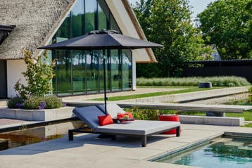 Hartman Eva Ligbed dubbel mid grey - Ligbedd, Tuin en Terras, Nieuw