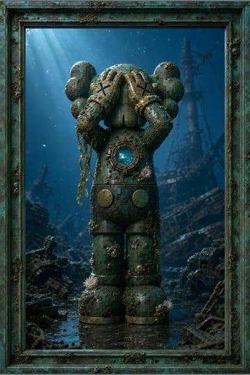 daveY - KAWS LEGO – Sunken Relic (Abyssal Patina), Nieuw