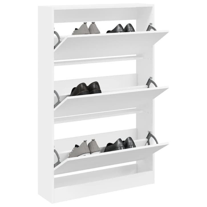 vidaXL Schoenenkast 80x21x125,5 cm bewerkt hout wit, Huis en Inrichting, Kasten | Schoenenrekken, Nieuw, Verzenden