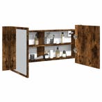 vidaXL Badkamerkast met spiegel en LED 100x12x45 cm gerookt, Huis en Inrichting, Verzenden, Nieuw