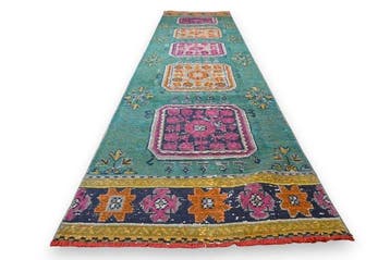 Lang vintage Usak - Loper - 345 cm - 90 cm - met certificaat