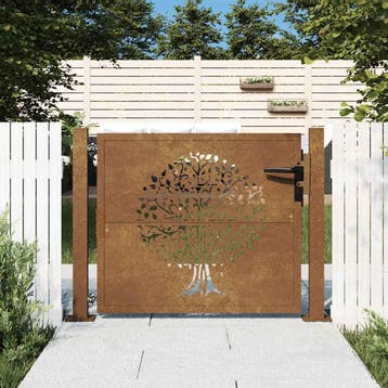 vidaXL Poort 100x75 cm boomontwerp cortenstaal, Verzenden, Nieuw