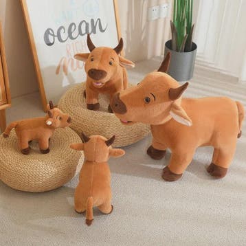 Schattige Koeien & Stieren Pluche Knuffels - 25-40cm - Educa