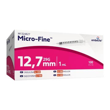 BD Micro-Fine Insulinespuit 1 ml U100 met Naald 29G x 12,7, Verzenden, Nieuw