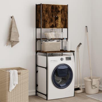 vidaXL Wasmachinekast 68x48,5x194 cm gerookt eikenkleurig, Witgoed en Apparatuur, Verzenden, Nieuw