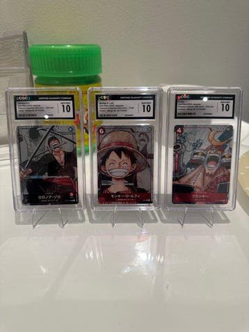 One Piece Card Game - 3 Graded card - One Piece - Monkey D., Nieuw