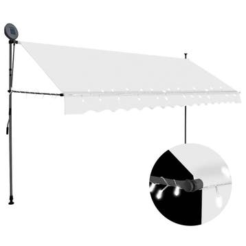 vidaXL Luifel handmatig uitschuifbaar met LED 400 cm, Verzenden, Nieuw