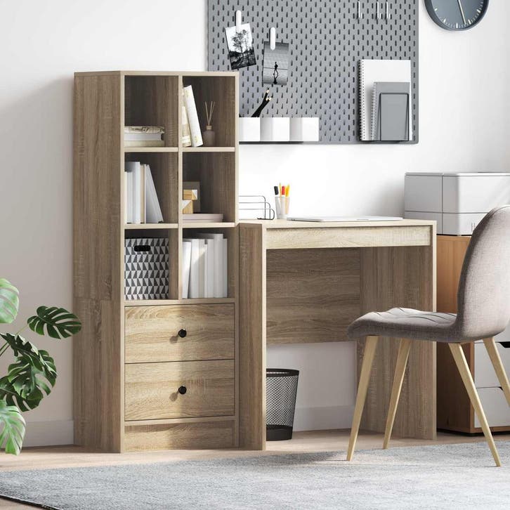 vidaXL Bureau Sonoma Eiken 115,5 x 50 x 127 cm 2 st, Huis en Inrichting, Bureaus, Nieuw, Verzenden