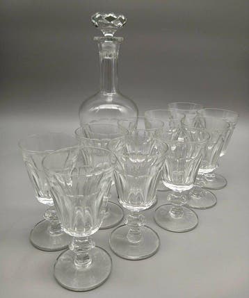 Drinkservies (11) - Kristal - Franse glaswerk, Antiek en Kunst