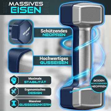 Dumbells set - Gewichten set - Halterset - 12 kg - RE:SPORT, Verzenden, Zo goed als nieuw