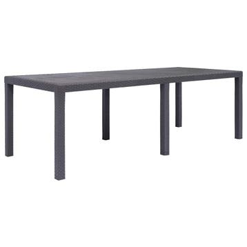 vidaXL Tuintafel 220x90x72 cm rattan-look kunststof bruin, Verzenden, Nieuw, Kunststof