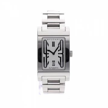 Bvlgari Rettangolo Automatic RT45S; Automatisch Heren Hor..., Overige merken, Leer, Polshorloge, Ophalen of Verzenden