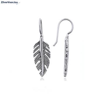 Zilveren native American veer oorbellen, Verzenden, Nieuw, Zilver
